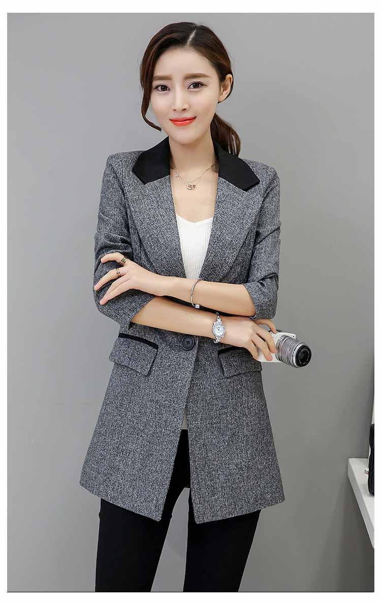 BLAZER WANITA KANTOR WARNA ABU ABU Jual Model Terbaru 